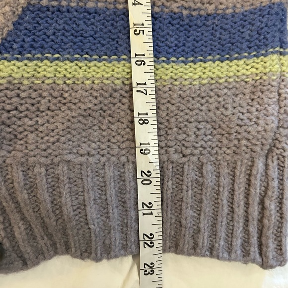 FREE PEOPLE Fine Time Sweater Cardigan‎ Wool Blend Striped M - Picture 10 of 11